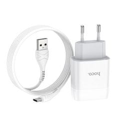 Hoco Hišni polnilec C73 2,4A 2x USB vtič s polnilnim kablom Type C