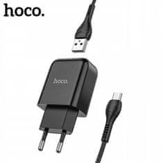 Hoco Pametni hišni polnilec N2 z USB vtičem in s polnilnim kablom Micro USB 2,1A - črn