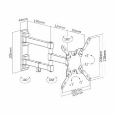 S-box stenski nosilec za monitor LCD-223 črn