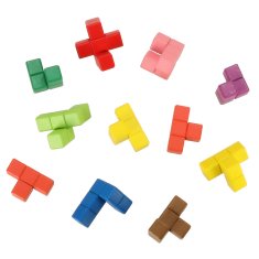 WOWO Lesene učne kocke Montessori puzzle barvne