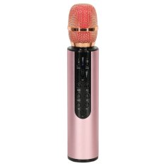 WOWO Brezžični karaoke mikrofon Bluetooth roza