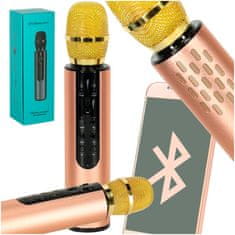 WOWO Brezžični karaoke mikrofon Bluetooth gold