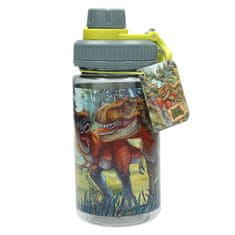 Dino World Láhev na pití , Šedo-zelená, s dinosaury, 500 ml