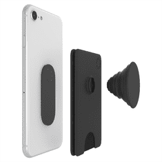 PopSockets PopWallet+ Black, etui za kartice z vgrajenim ročajem PopGrip Gen.2