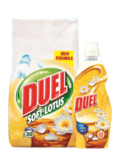 DUEL Soft Lotus prašek, 2,7 kg + Soft Lotus mehčalec, 800 ml