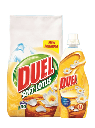 Duel pralni prašek Soft Lotus, 2,7 kg + mehčalec Soft Lotus, 800ml