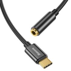 BASEUS L54 USB-C na 3,5 mm ženski adapter DAC 24 bit 48 KHz črne barve
