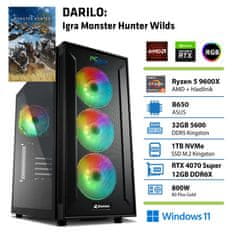 PCplus Gamer Ryzen 5 9600X 32GB 2TB SSD RTX 4070 Super 12GB Windows 11 Home gaming namizni računalnik + Darilo: Monster Hunter Wilds