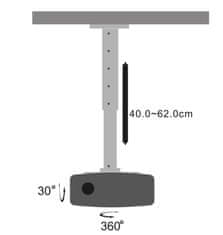 Stell SHO 1090S stropno raztegljivo držalo za projektor, nosilnost 15 kg - srebrno