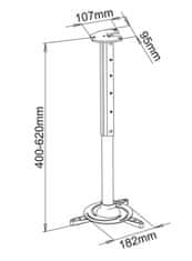 Stell SHO 1090S stropno raztegljivo držalo za projektor, nosilnost 15 kg - srebrno