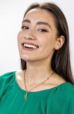 Marc Malone Pozlačena ženska ogrlica Lydia Blue Necklace MCN23022G