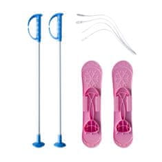 shumee Otroške smuči s palicami MASTER 42cm roza