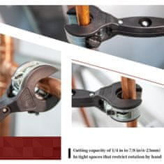 Netscroll Univerzalni ročni rezalnik za cevi, za bakrene, aluminijaste, jeklene ali PVC cevi, za gladke in čiste reze, izdelan iz kakovostnega industrijskega jekla, PipeCutter