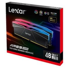 Lexar ARES DDR5 48GB (komplet 2x24GB) UDIMM 7600MHz CL38 XMP 3.0 - Hladilnik + RGB