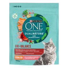 Purina ONE Dual Nature s sterilizirana hrana za mačke brusnica z lososom 8x750 g