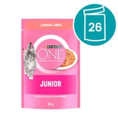 Purina ONE JUNIOR losos v soku 26×85 g