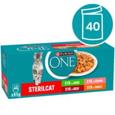 Purina ONE STERILCAT okusen izbor v soku, 40x85 g