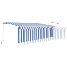 Vidaxl Ročno zložljiva tenda s senčilom 5x3 m modra in bela