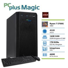 PCplus Magic Ryzen 7 5700G 16GB 1TB tipkovnica miška namizni računalnik