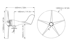 Velum Vetrna turbina 12V, 1000W