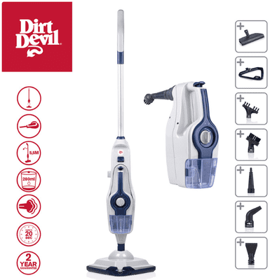 Dirt Devil DD7003 2v1 pokončni parni čistilec, 1600 W, belo-moder 