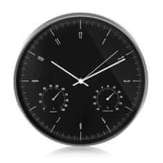 CE Srebrna 12'' 30cm stenska ura s termometrom in higrometrom CE60 S