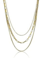 Marc Malone Trojna pozlačena ogrlica Francesca Gold Necklace MCN24014G