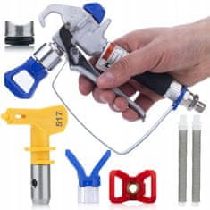 shumee Rosfix pištola za barvanje za enoto s pokrovom PM-RUS01 UltraSpray + šoba za barvanje Rosfix Ultra Spray 517 + 2x prstni filter bel 60 mesh