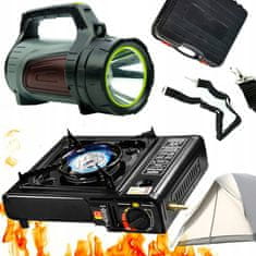 shumee Peč za kampiranje Rosfix 2v1 v kovčku + reflektor za svetilko s funkcijo powerbank Rosifx ""Bilbo Baggins""
