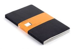 Moleskine zvezek velik, karo, mehke platnice – 3 kosi, indigo modri