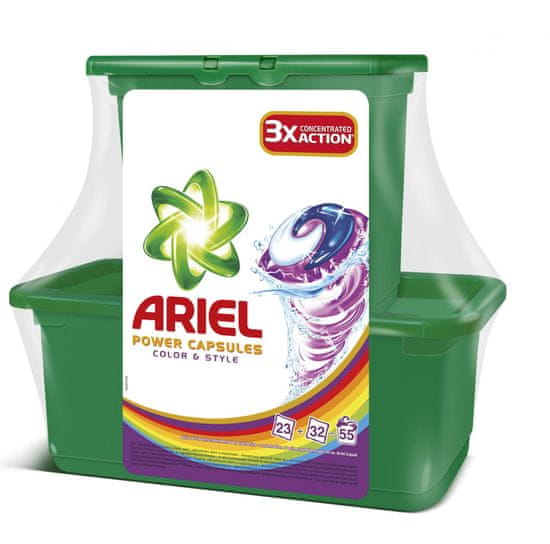 Ariel gel kapsule Active gel Color & Style, 55 kosov (23+32)