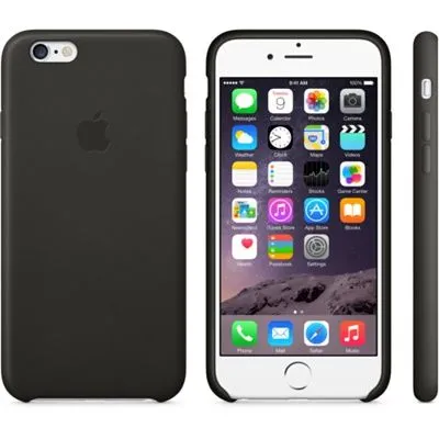 Apple usnjen ovitek za iPhone 6, črn