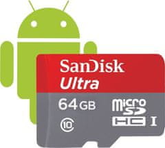 SanDisk spominska kartica microSD Ultra 64GB + adapter (80MB/s)