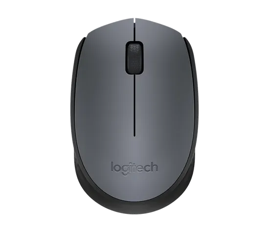 Logitech brezžična miška M170, siva