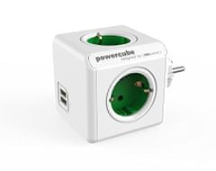 Allocacoc PowerCube Original razdelilec, USB, zelen