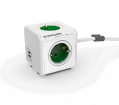 Allocacoc PowerCube Extended razdelilec, USB, zelen