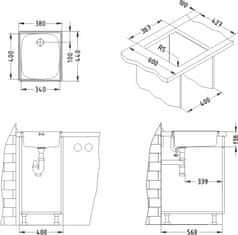 Alveus pomivalno korito Basic 10 Leinen (fi70)