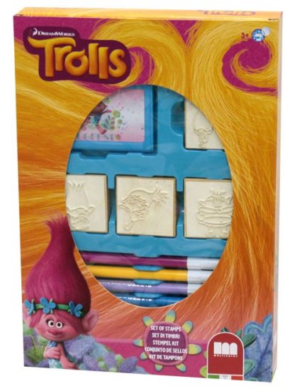 Multiprint risalni set Trolls, 4 žigi, blister (27912)