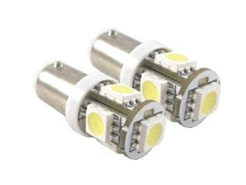 MLine žarnica LED 12V BA9S 5xSMD 5050 Canbus, bela, par