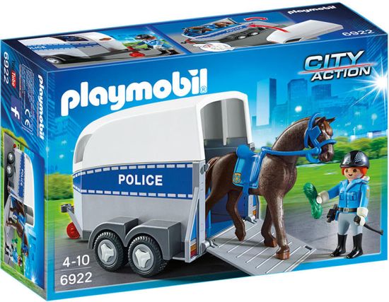 Playmobil 6922 Policist s konjem in prikolico