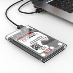 Orico zunanje ohišje za HDD/SSD diske 6,35cm (2,5"), transparentno