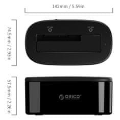 Orico priklopna postaja za HDD in SDD diske, 6,35 / 8,89cm (2,5 / 3,5), črna