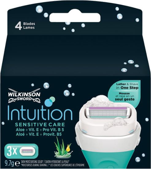 Wilkinson Sword Intuition Sensitive Care rezervne glave, 3 kosi