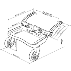 Lascal Buggy board MINI 3D viseča podloga za otroški voziček, rdeča