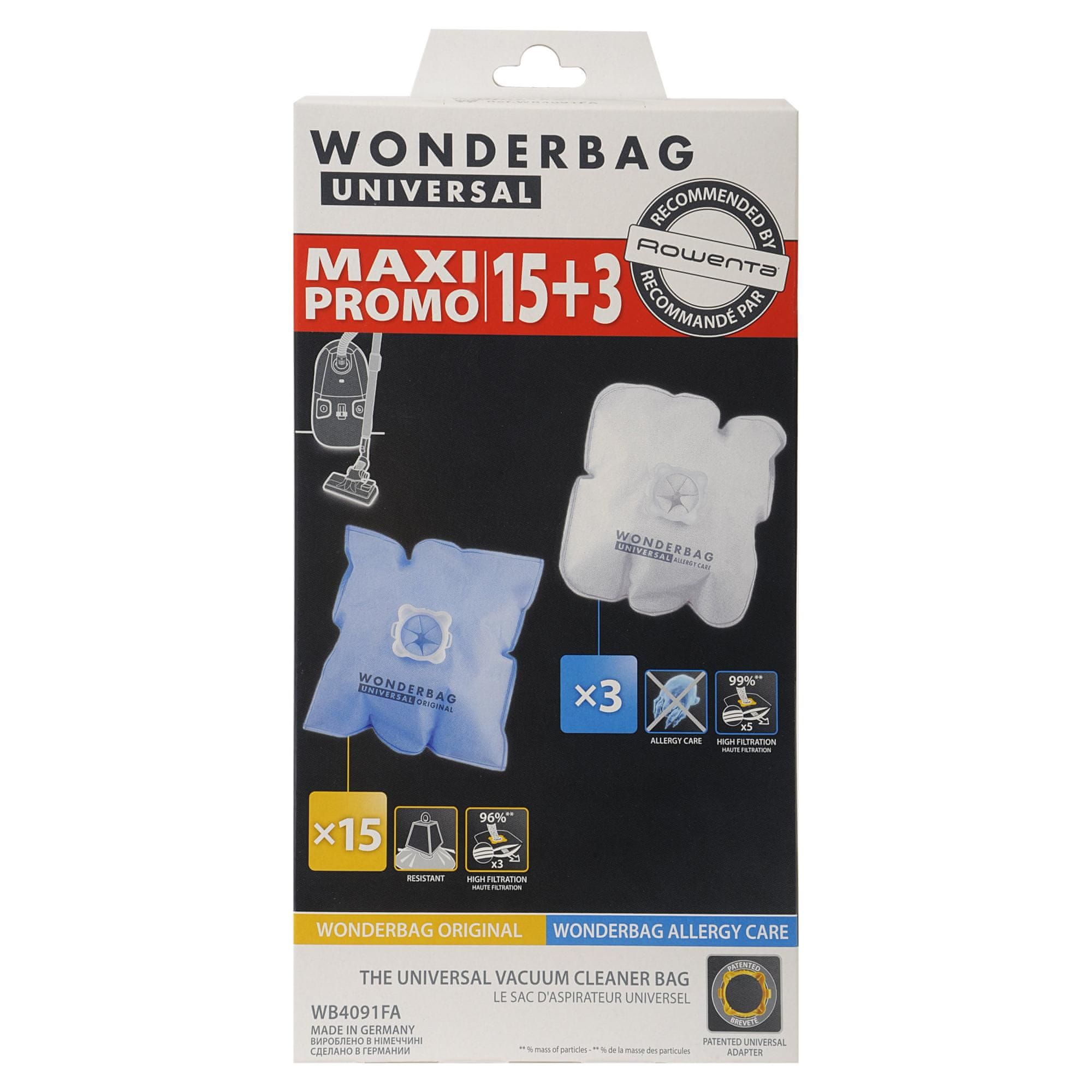 Rowenta vre ke za sesalnik WB4091FA Wonderbag Original x 15