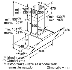 Bosch stenska napa, DWK98PR60