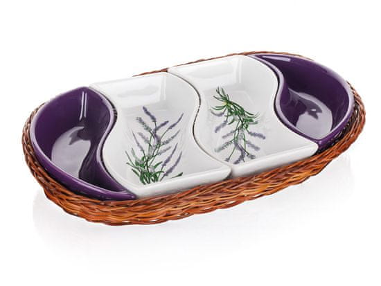 Banquet skleda v košarici LAVENDER 30,5 cm, štiridelna