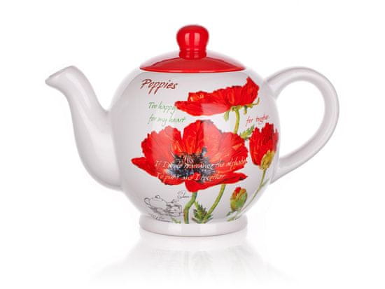 Banquet keramični čajnik Red Poppy, 1200 ml