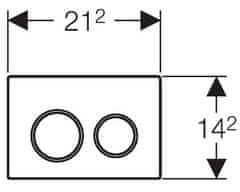 Geberit aktivirna tipka Omega20, mat krom/sijajni krom/mat krom (115.085.KN1)