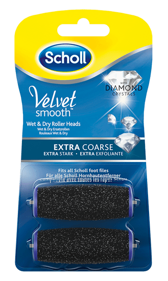 Scholl nadomestni valjček Velvet Smooth, zelo grob, 2 kosa